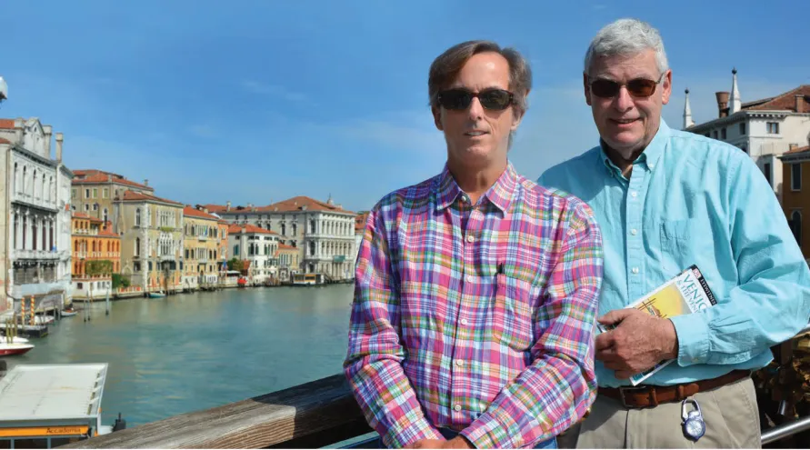 John and Robert on the Accademia Bridge in Venice